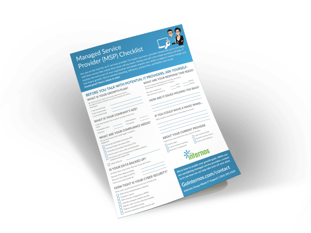 Internos MSP Checklist Promo wide
